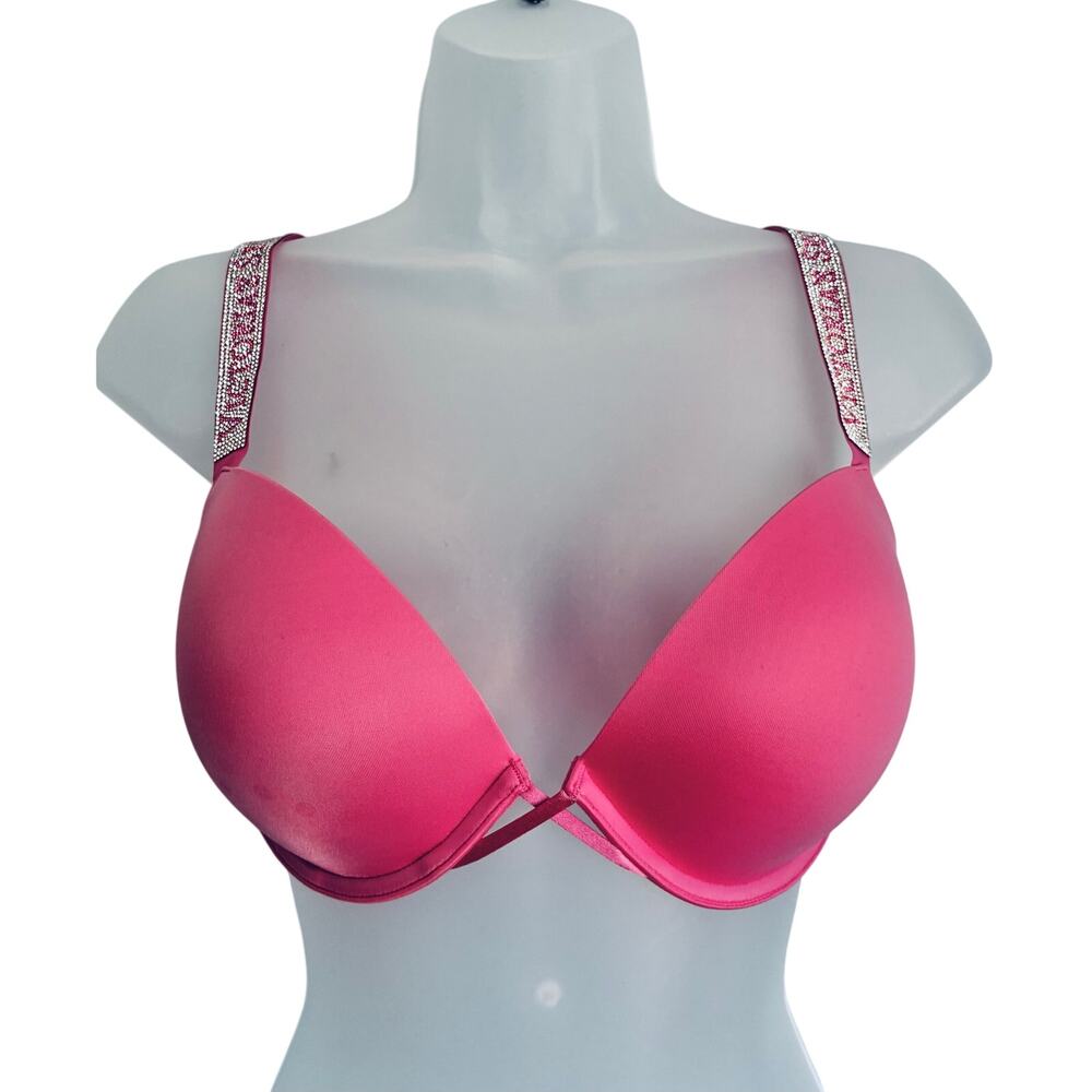Victoria’s Secret Very Sexy Push-up Bra Sparkle Bling Strap Pink 36C NWT Glam